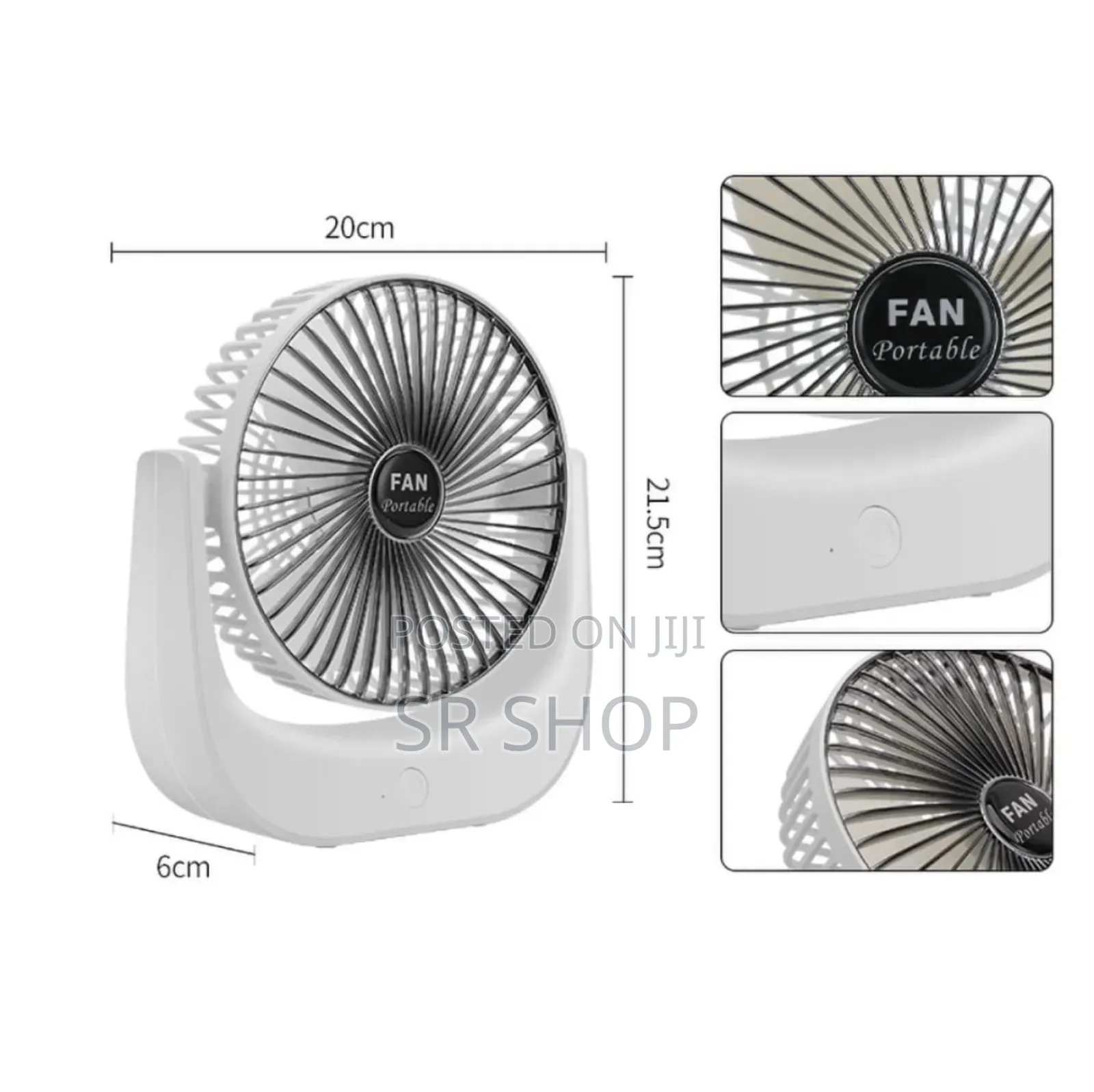 Desktop Mini Fan, Wide Angle Portable Rechargeable Desk Fan