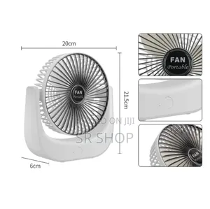 Desktop Mini Fan, Wide Angle Portable Rechargeable Desk Fan
