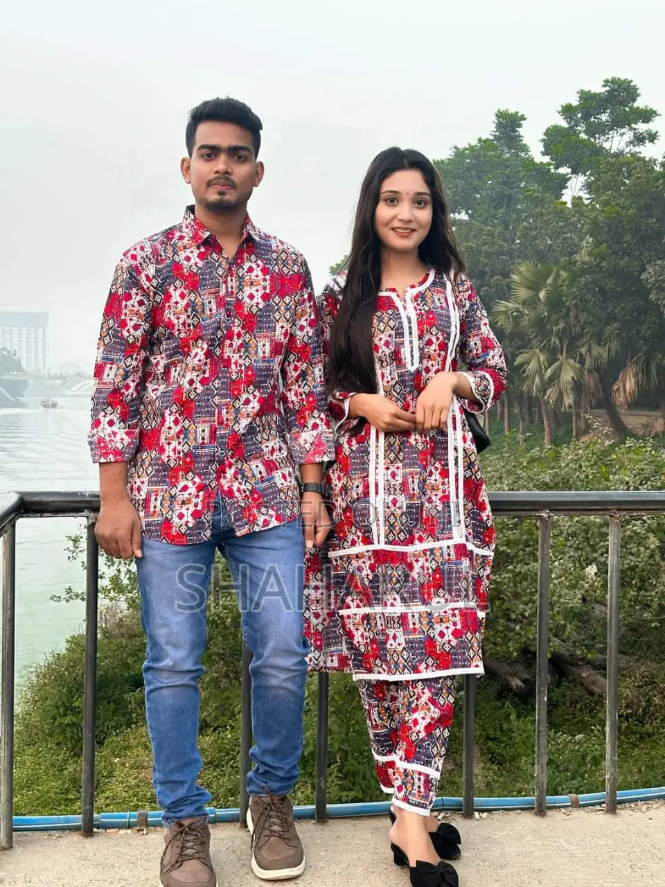 Premium Shirt Three Piece Couple Set 21343