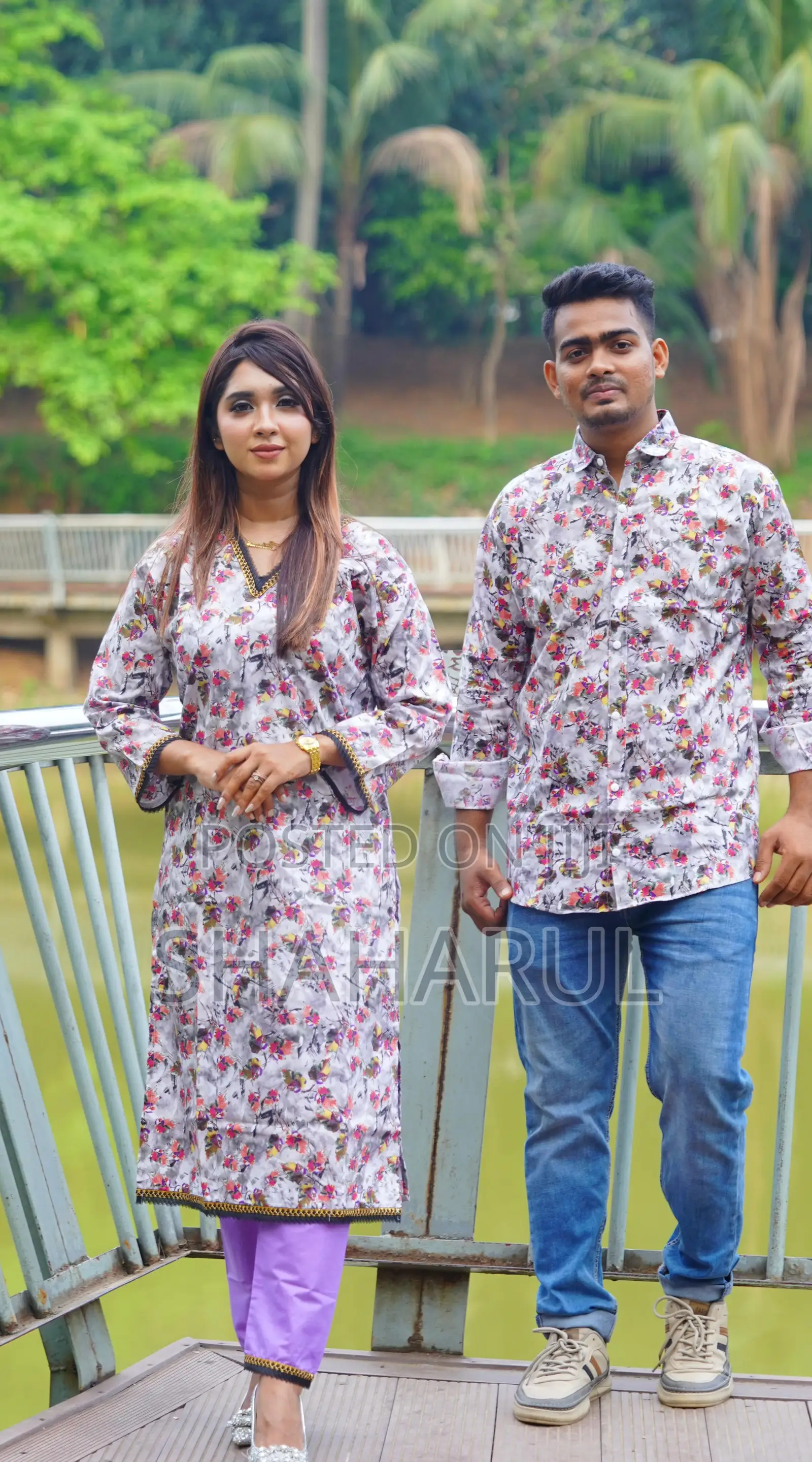 Premium Shirt Three Piece Couple Set 21343