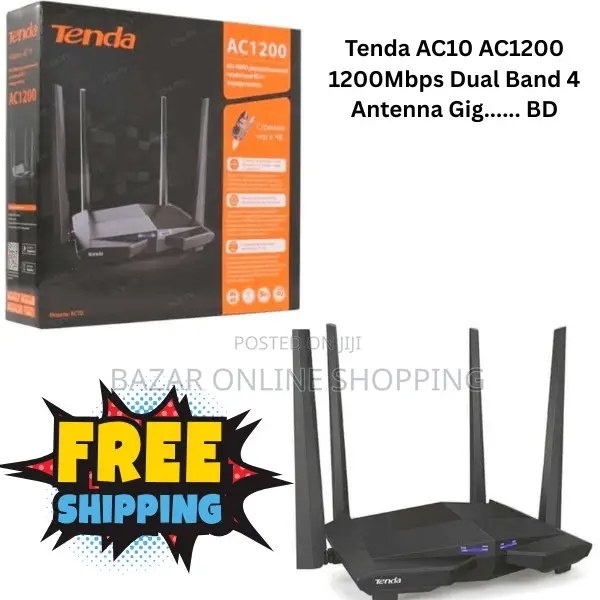 Tenda Ac10 Ac1200 1200mbps Dual Band 4 Antenna Gig. Bd