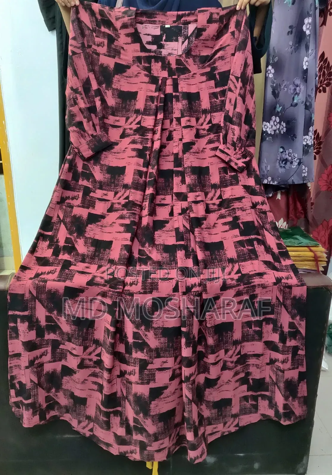 Dubai Cherry Digital Print Borka