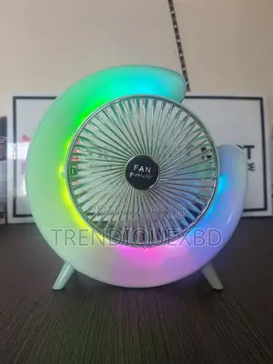 Portable Mini Desktop Fan – Usb Rechargeable With Led Lights