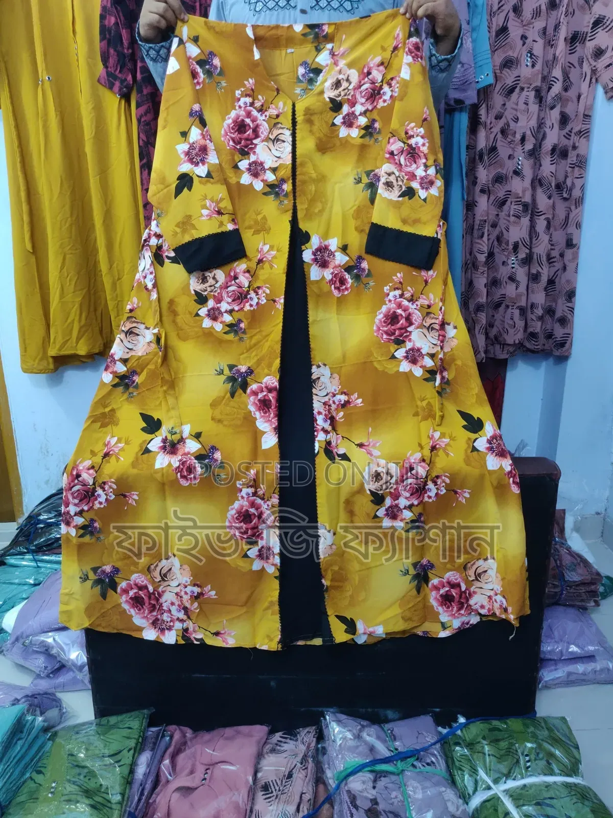 Dubai Cherry Digital Print Borka