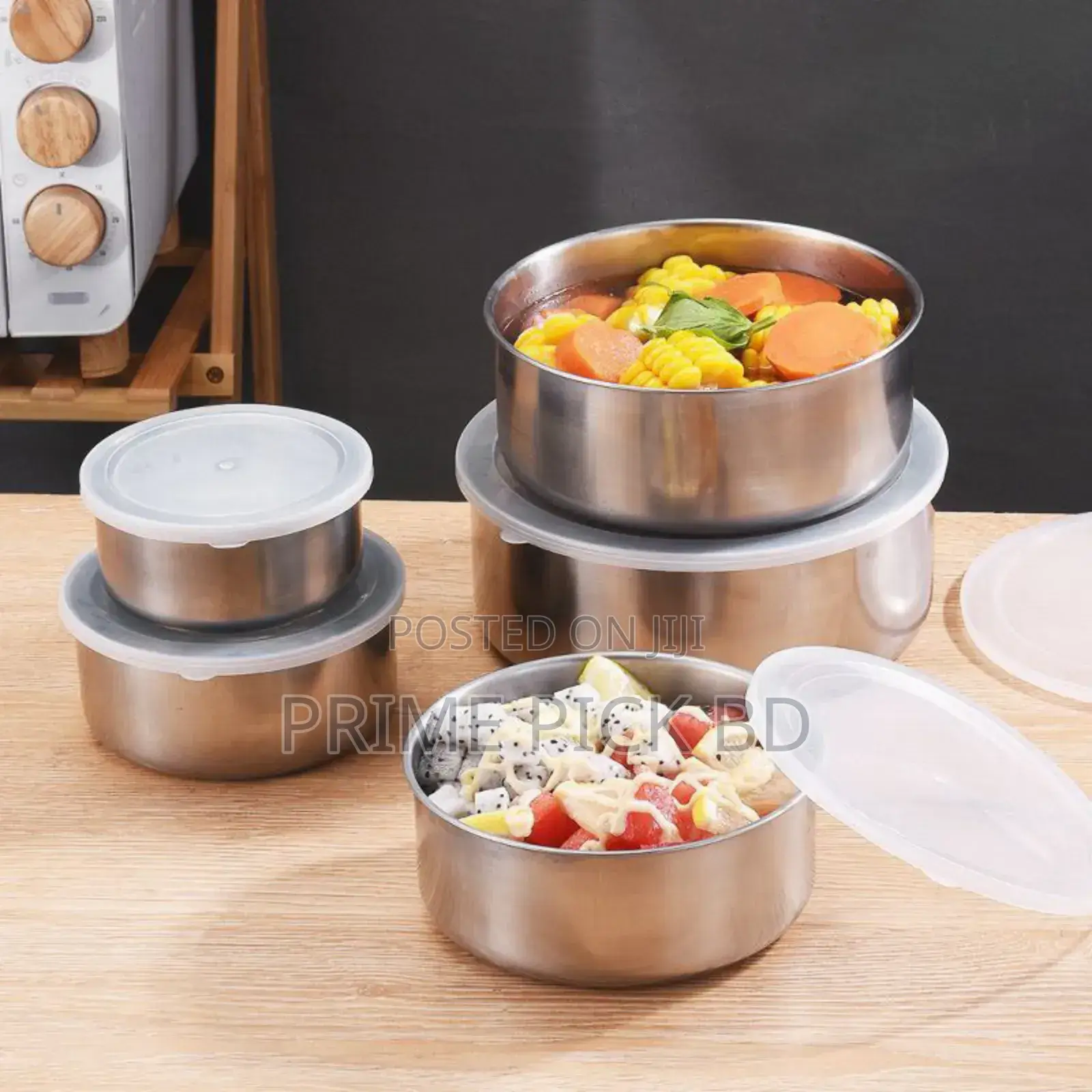 5pcs Bowl Set With Silicone Lids