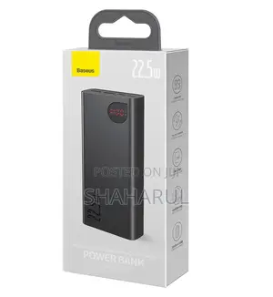 "Baseus Adaman 20000mah 22.5w Power Bank With Digital Display – Black