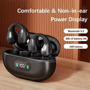 Photo - Clip on Bone Conduction Anc Gaming Earbuds With Led Display