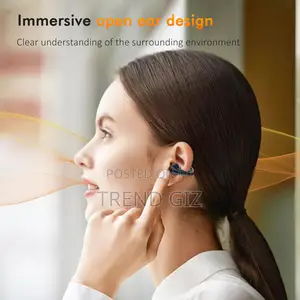 Clip on Bone Conduction Anc Gaming Earbuds With Led Display