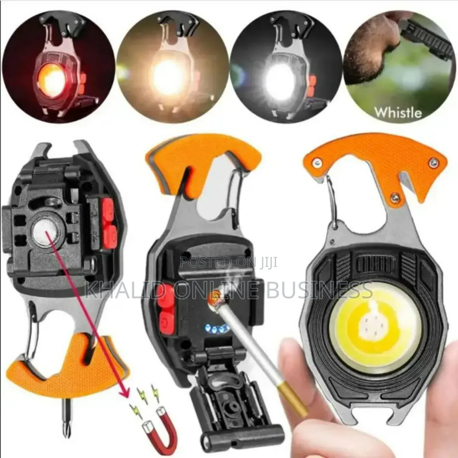 8in1 Multifunctional Keychain Cob Light With Screwdriver and Lighter