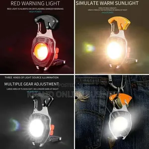 8in1 Multifunctional Keychain Cob Light With Screwdriver and Lighter