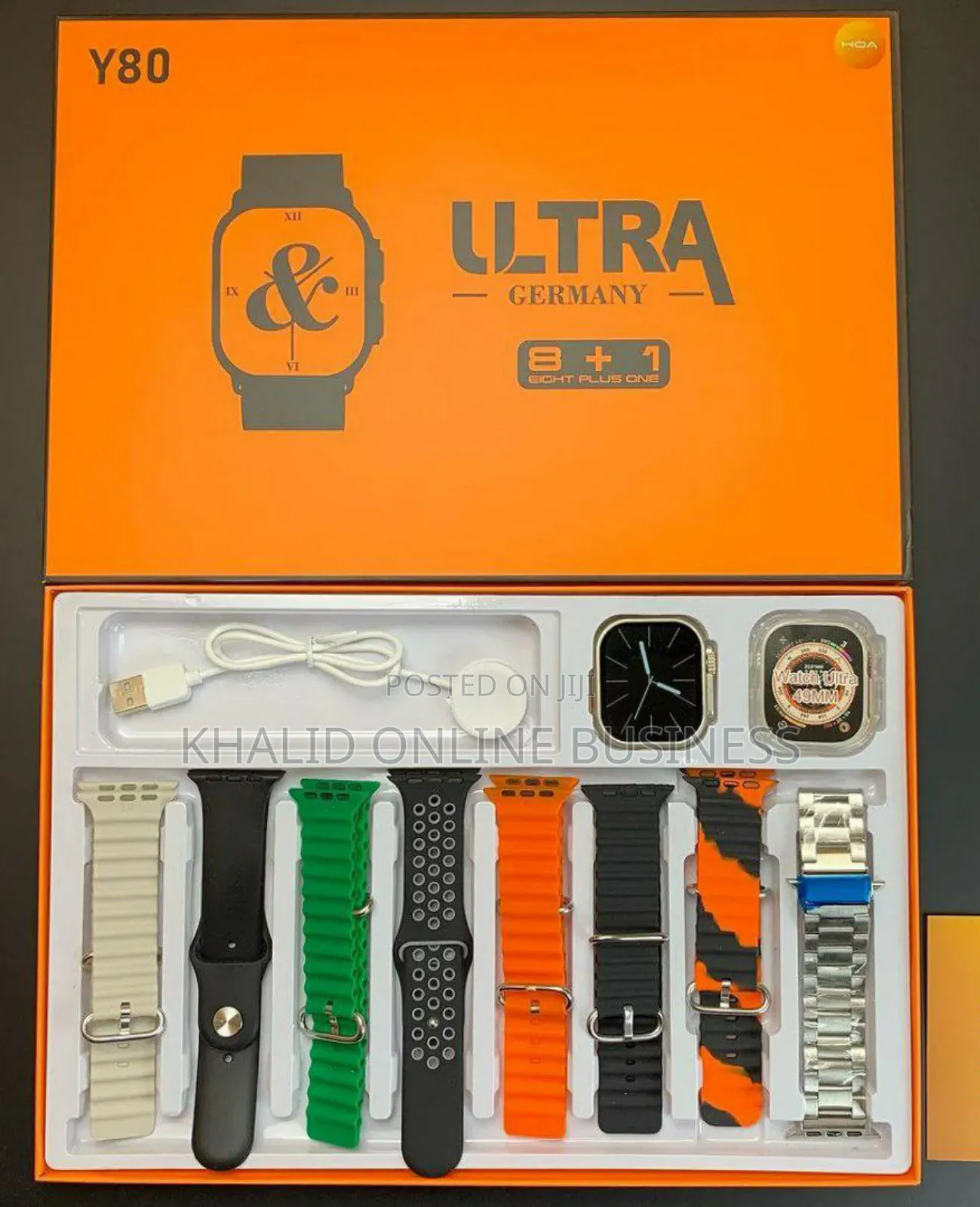 Y80 Ultra Smartwatch With 8 Strap