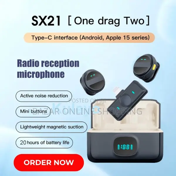 Sx21-New 2-in-1 Wireless Lavalier Microphone 10508