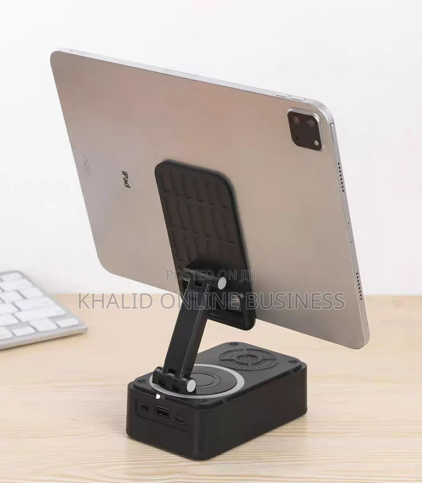 Rotating Foldable Mobile Stand With Bluetooth Speaker