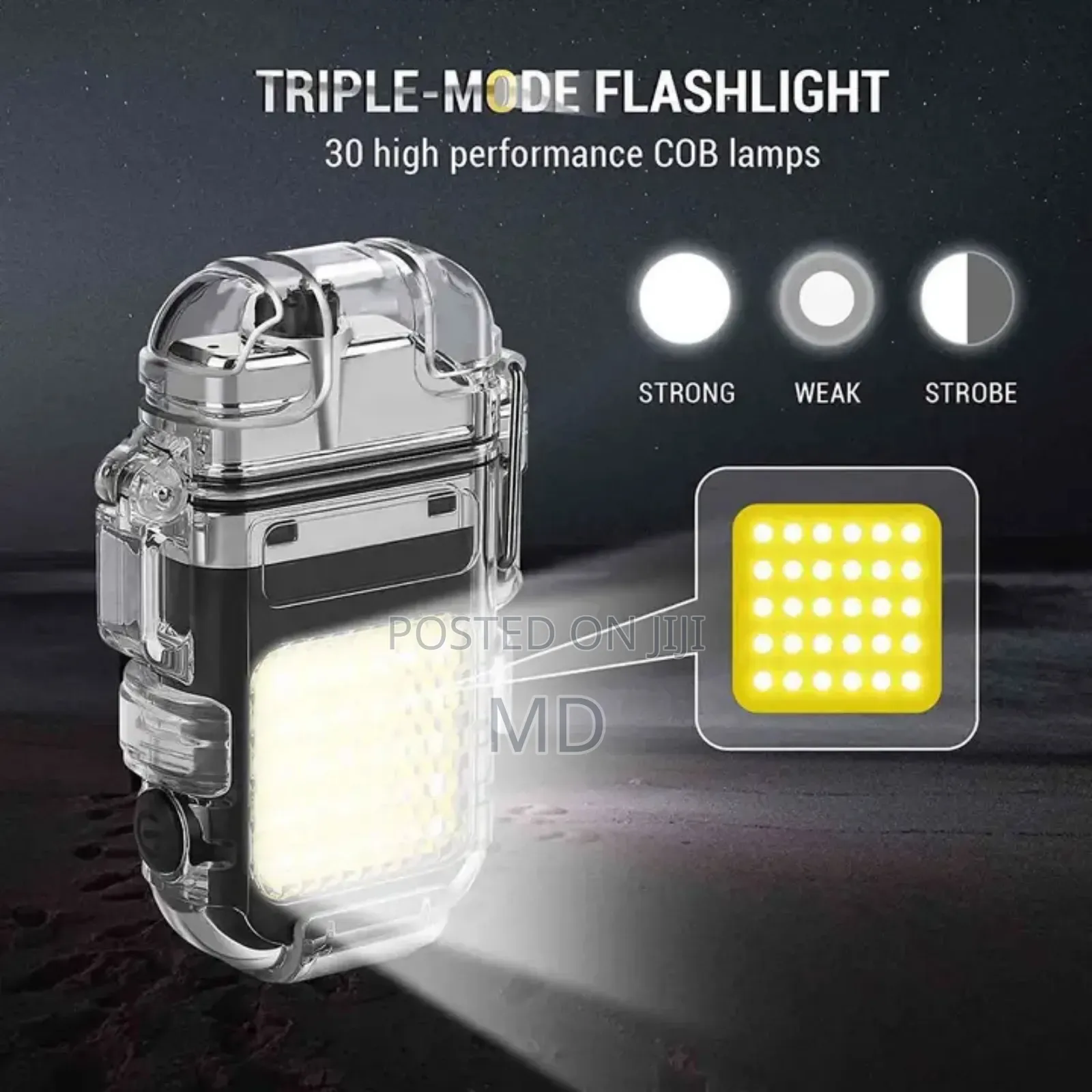 Rechargeable Lighter With an Integrated Flashlight