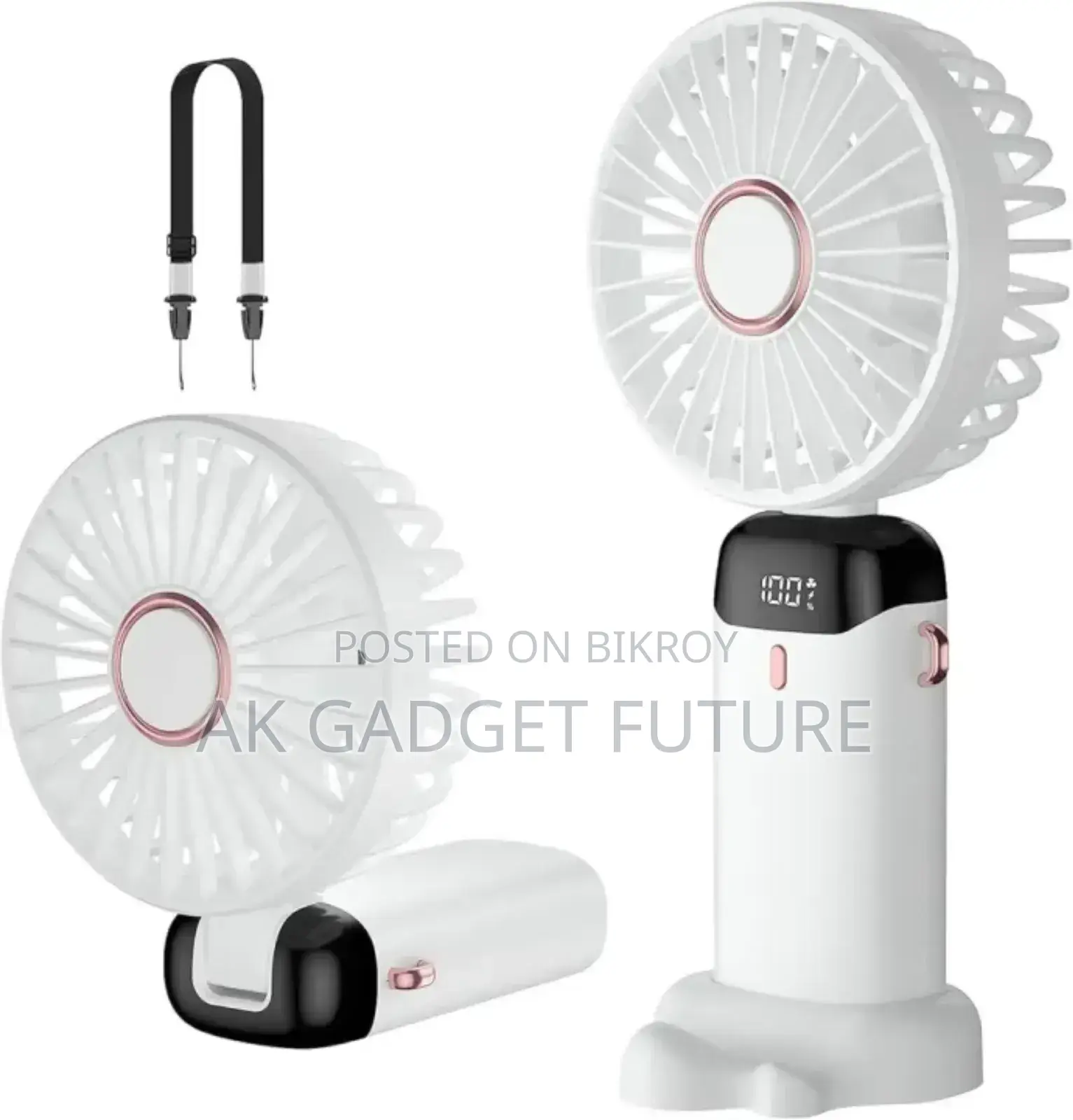 90° Adjustable Handheld LED Mini Fan With Aroma Diffuser