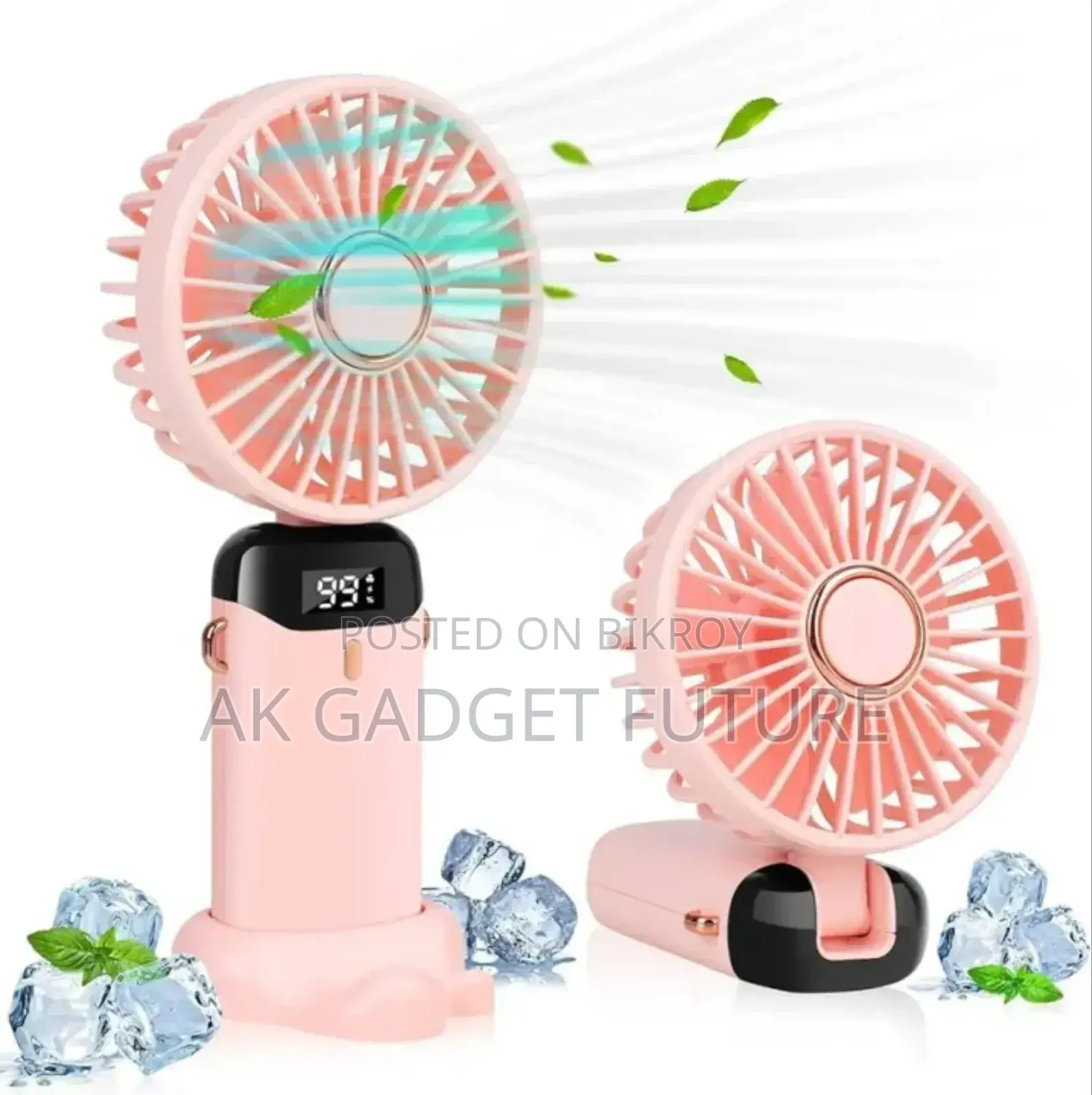 90° Adjustable Handheld LED Mini Fan With Aroma Diffuser