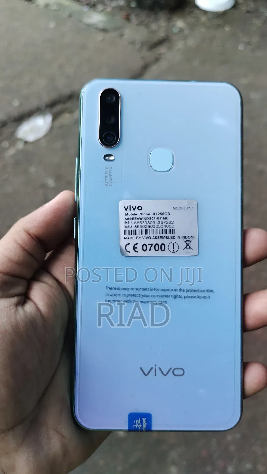 Vivo Y17 256 GB Blue