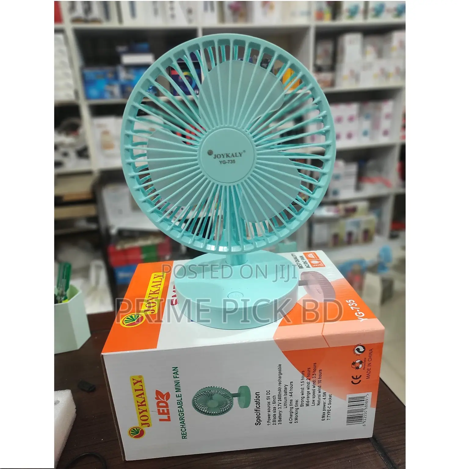 Joykaly Yg-735 Rechargeable Multiple Modes Portable Desk/Table Fan