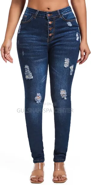 Photo - Fisclosin Women’S Ripped Stretch Mid Waist Jeans
