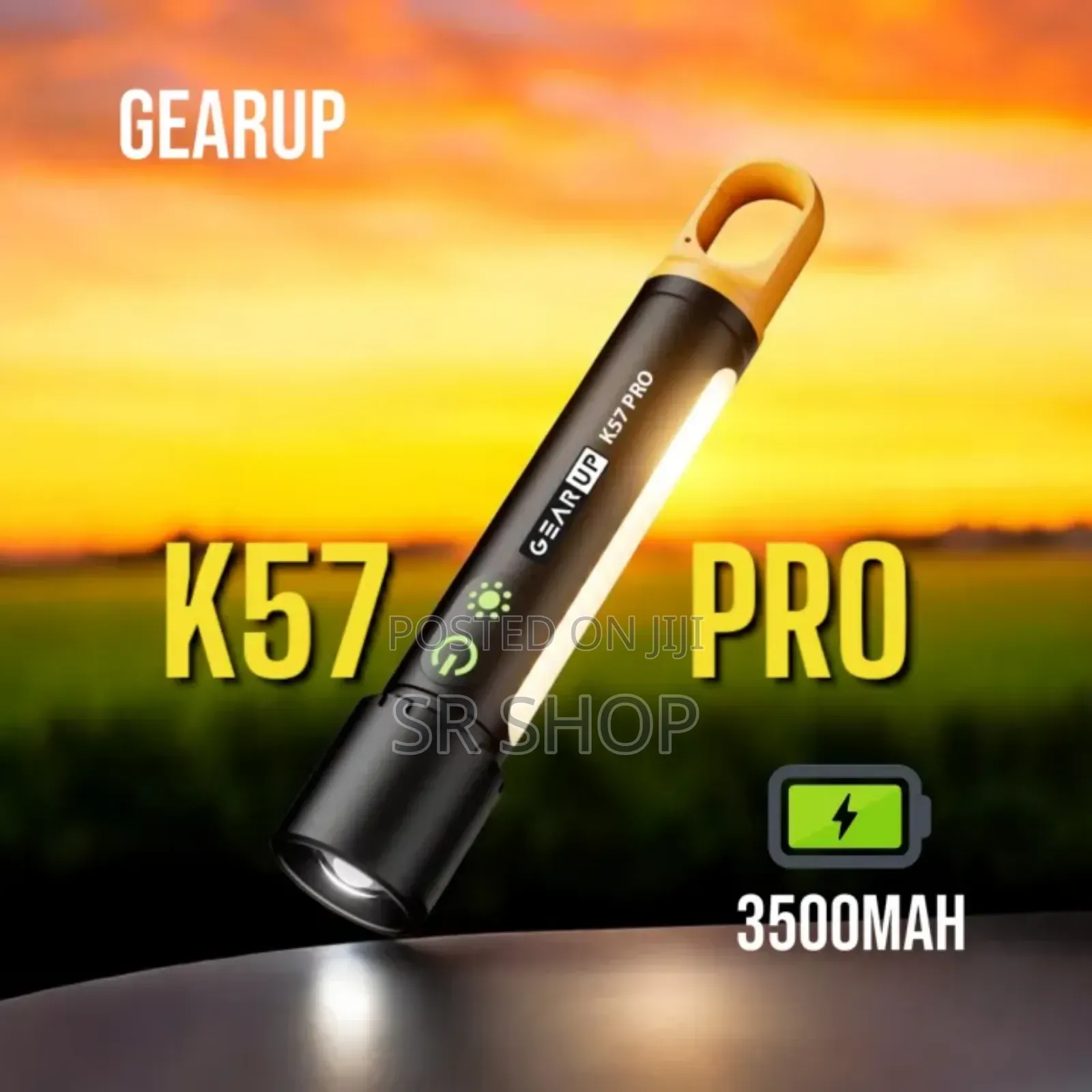 Gearup Pro Rechargeable Flashlight + Large Cob Light