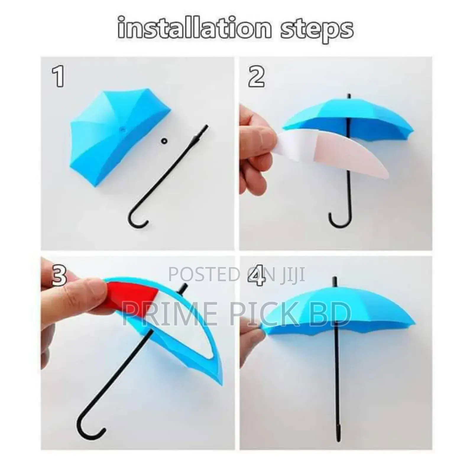 3pcs Colourful Umbrella Wall Hook Set