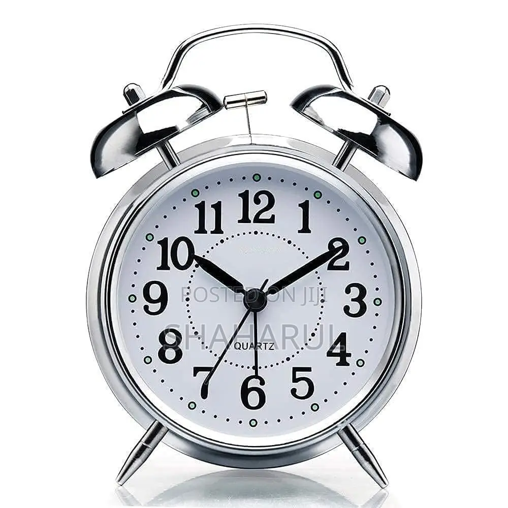Big Round Cooper Metal Twin Bell Alarm Clock (Color Silver)