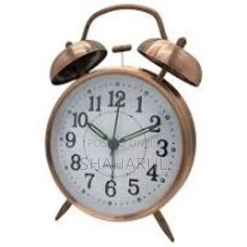 Big Round Cooper Metal Twin Bell Alarm Clock (Color Silver)