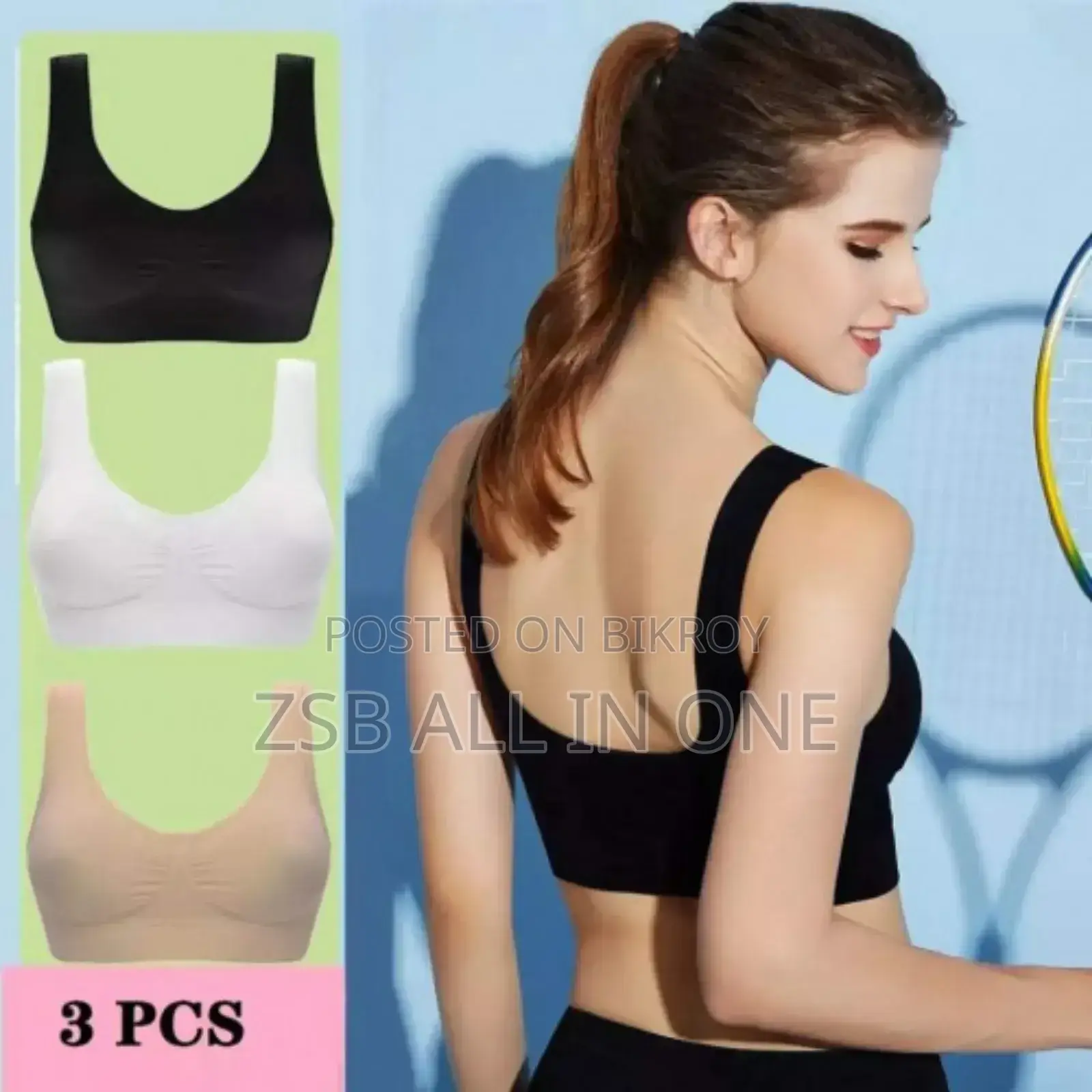 3 Piece Bra Free Size Pure Cotton Slimming Bra