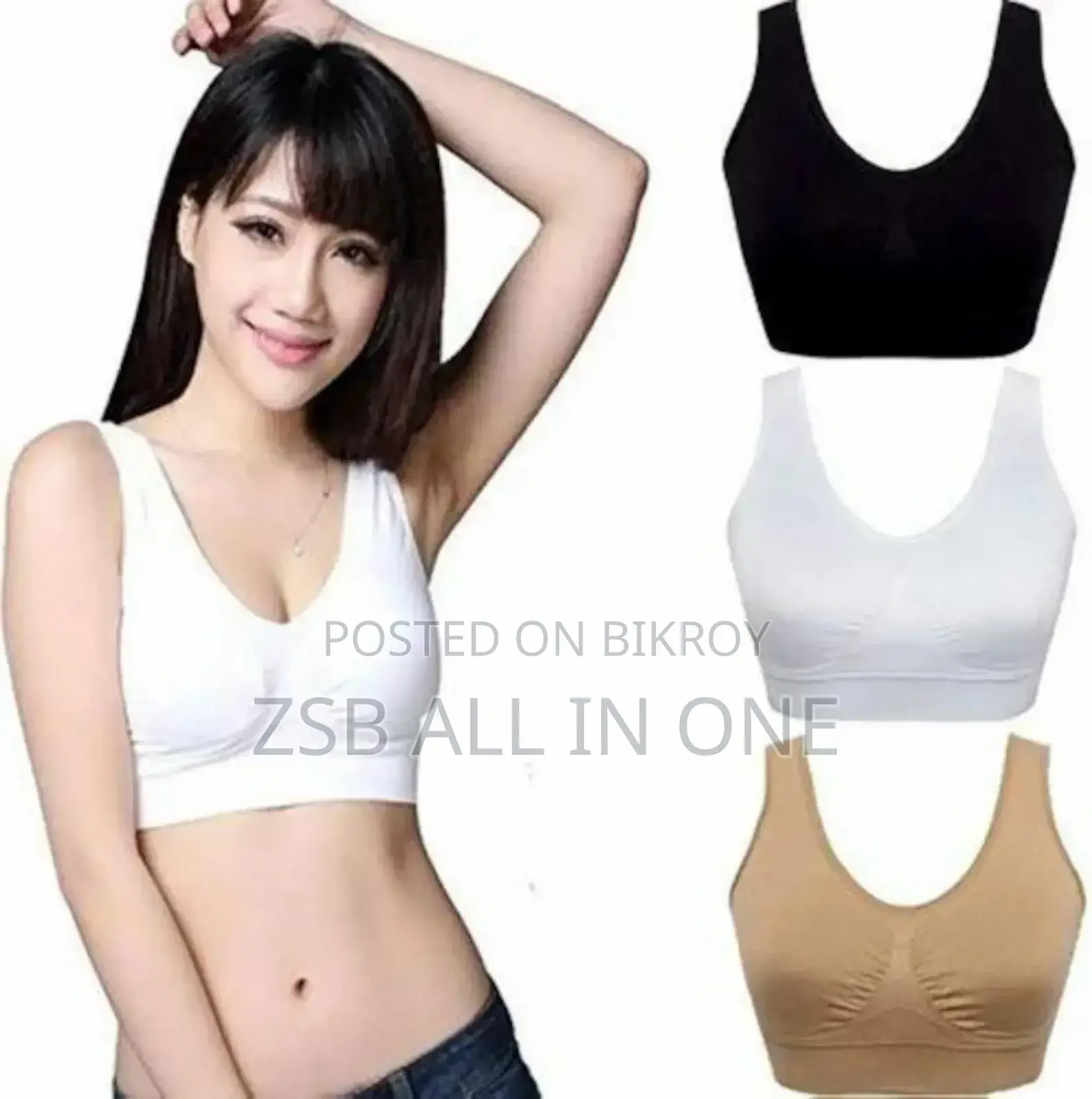 3 Piece Bra Free Size Pure Cotton Slimming Bra