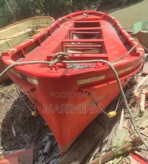 Photo - Original Open Fiber Lifeboat Without Engine Made in Japan
