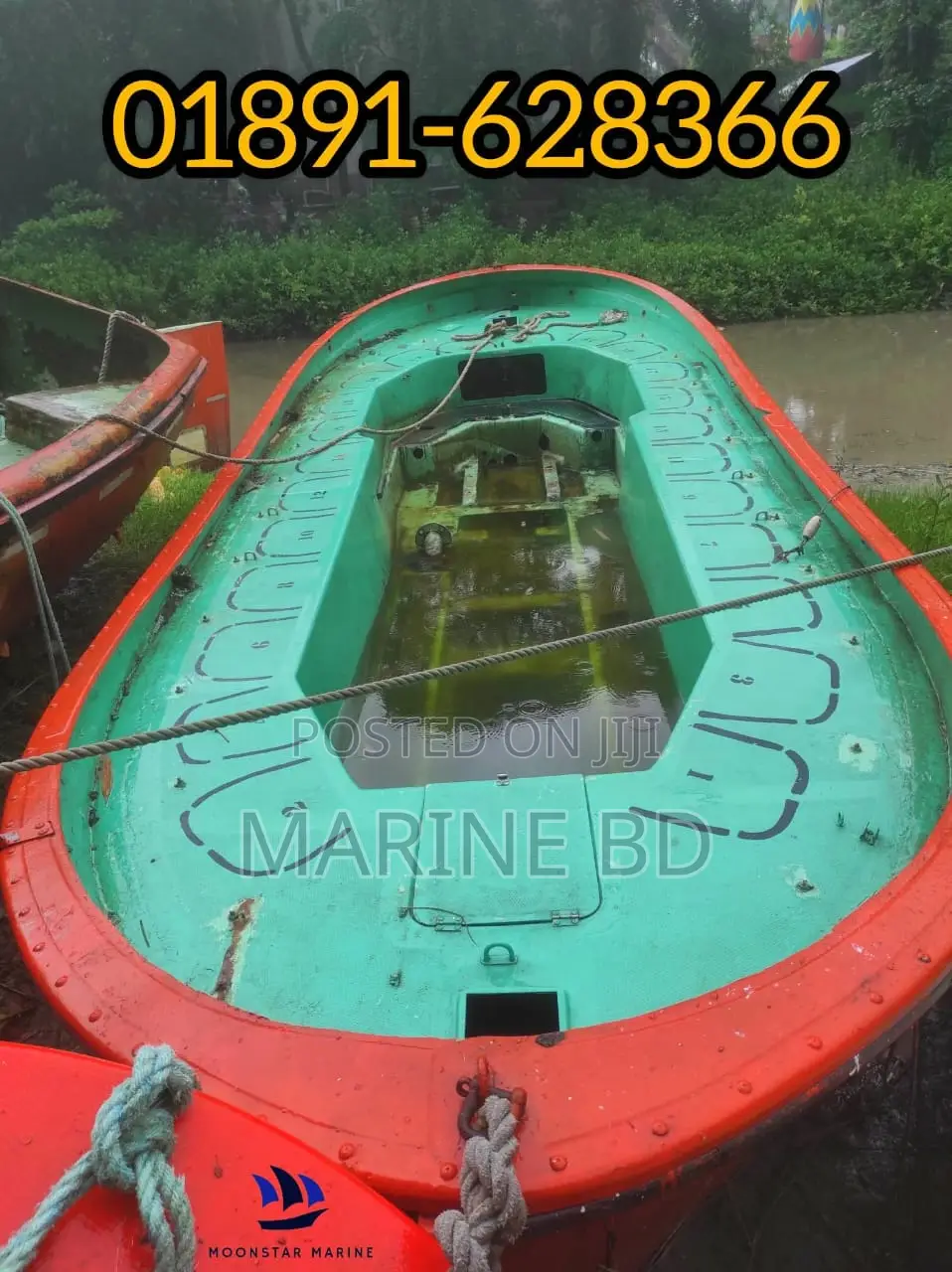 Original Open Lifeboat Without Engine, Fiber Materials Boat, FRP Boat