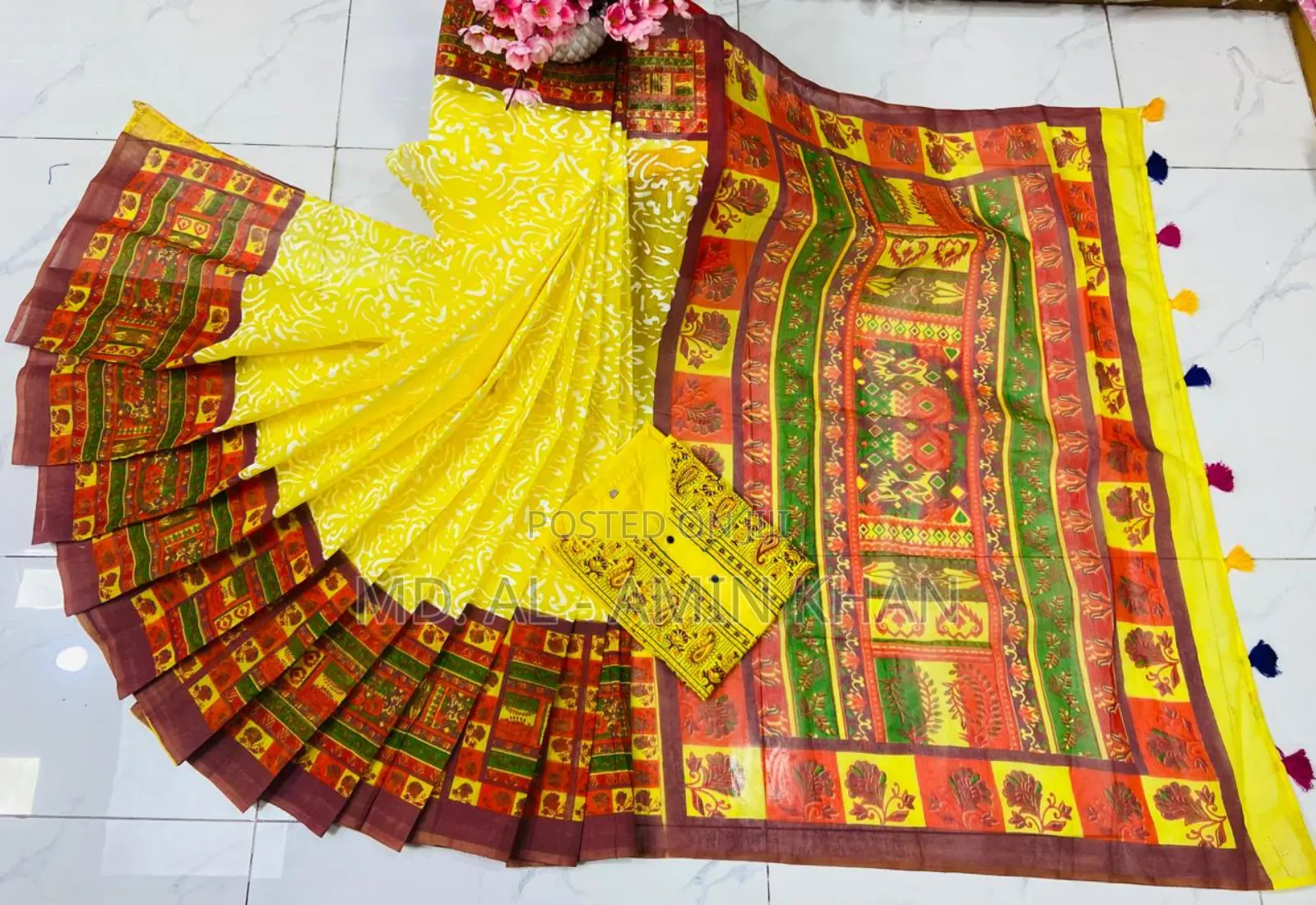 **Half Silk Sharee Cotton Panjabi Couple Set**