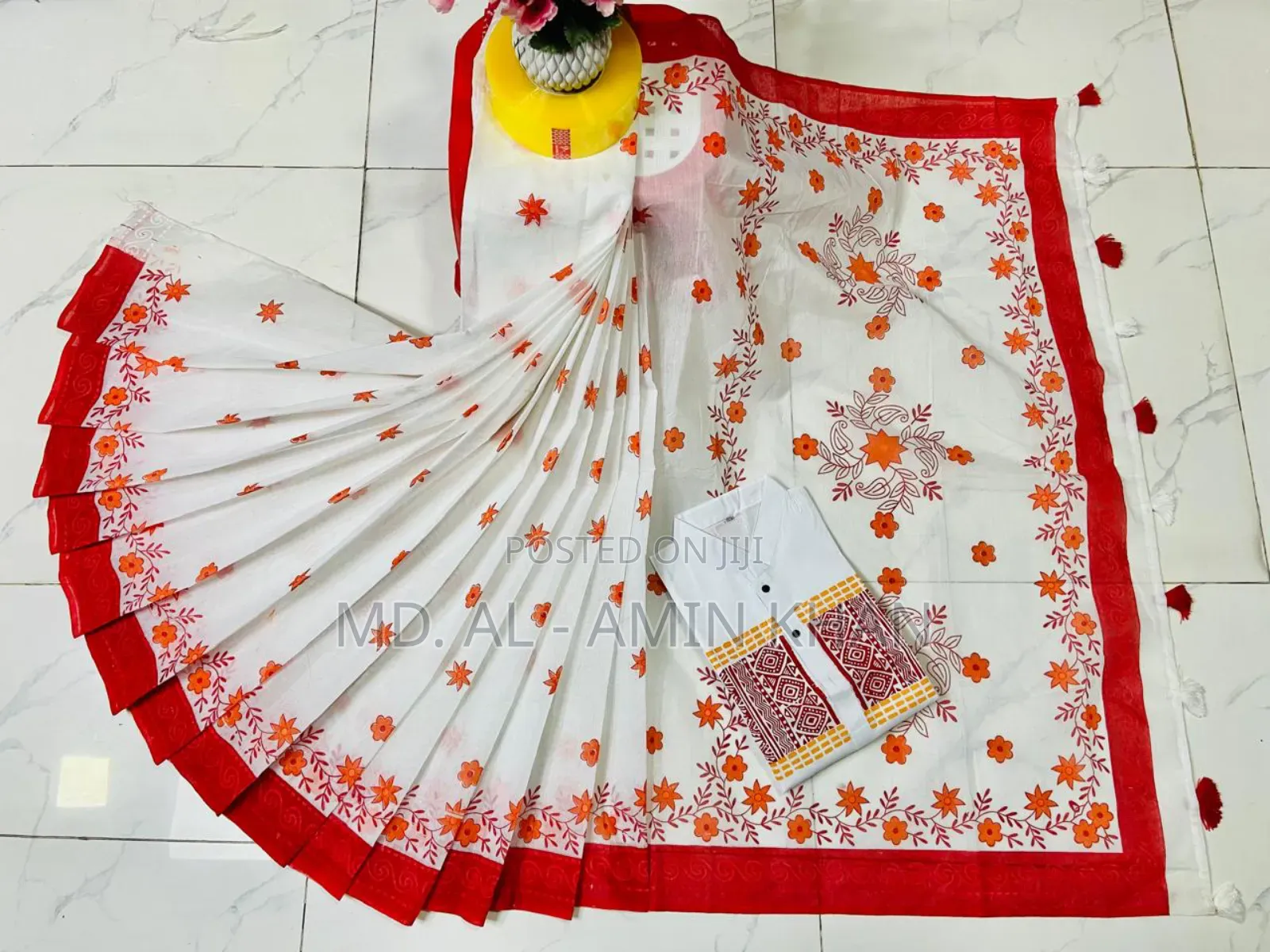 **Half Silk Sharee Cotton Panjabi Couple Set**