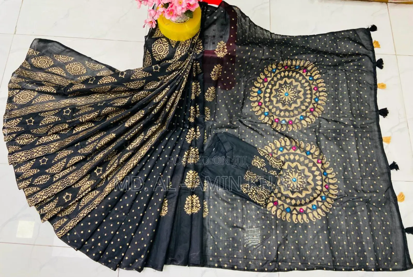 **Half Silk Sharee Cotton Panjabi Couple Set**