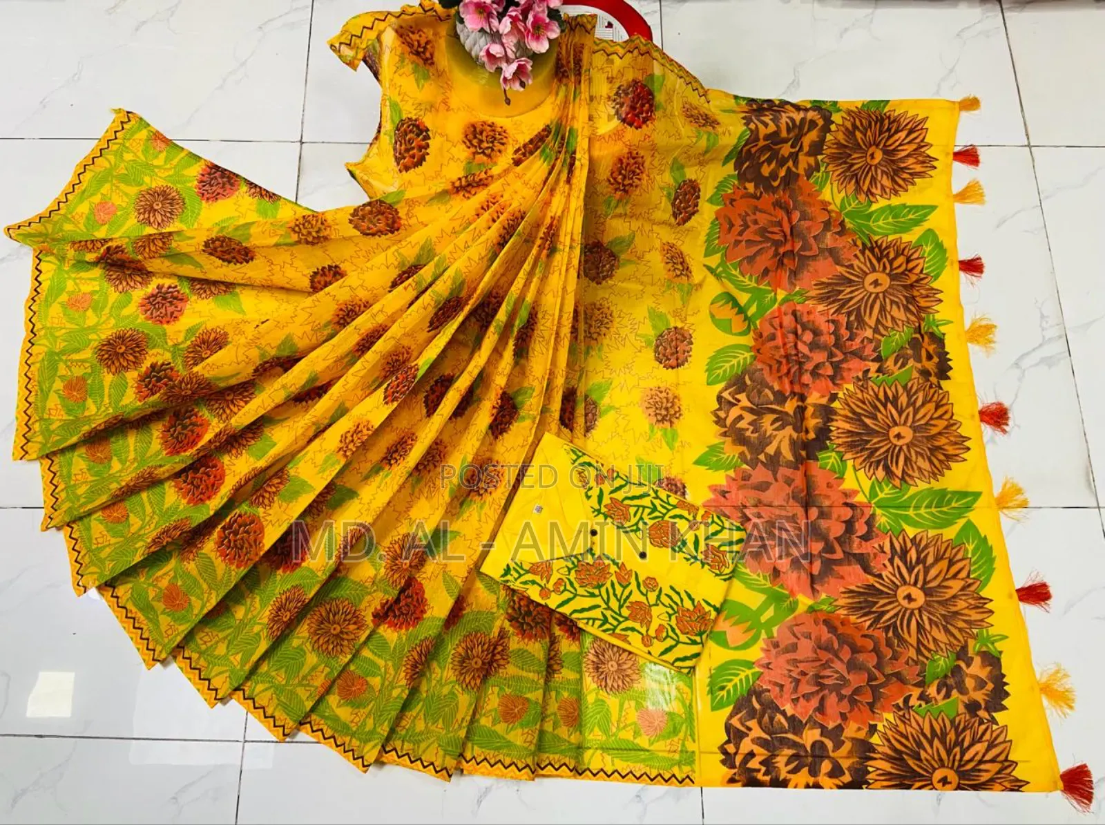 **Half Silk Sharee Cotton Panjabi Couple Set**