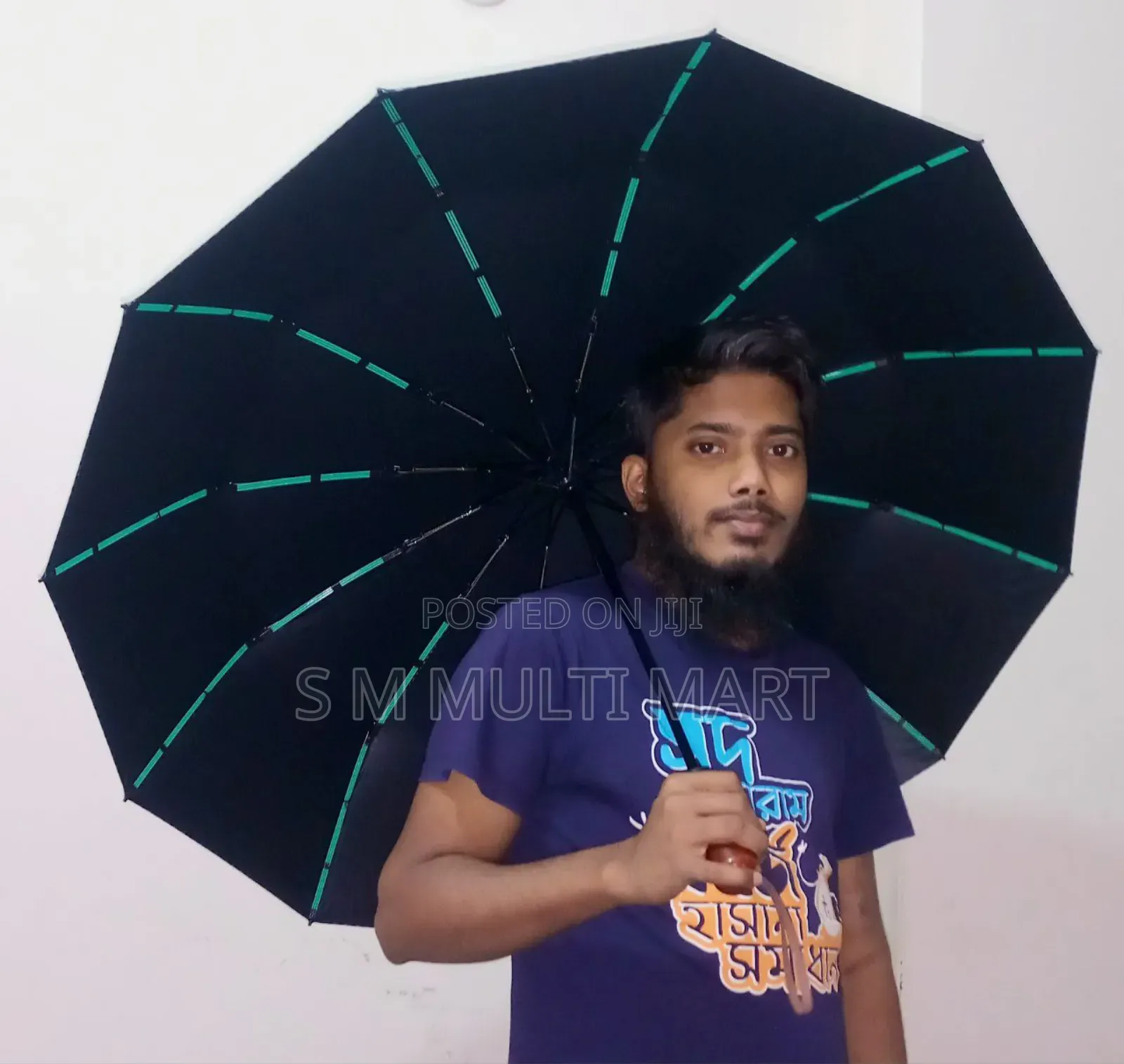 12 Ribs Wooden Colour Handle Umbrella