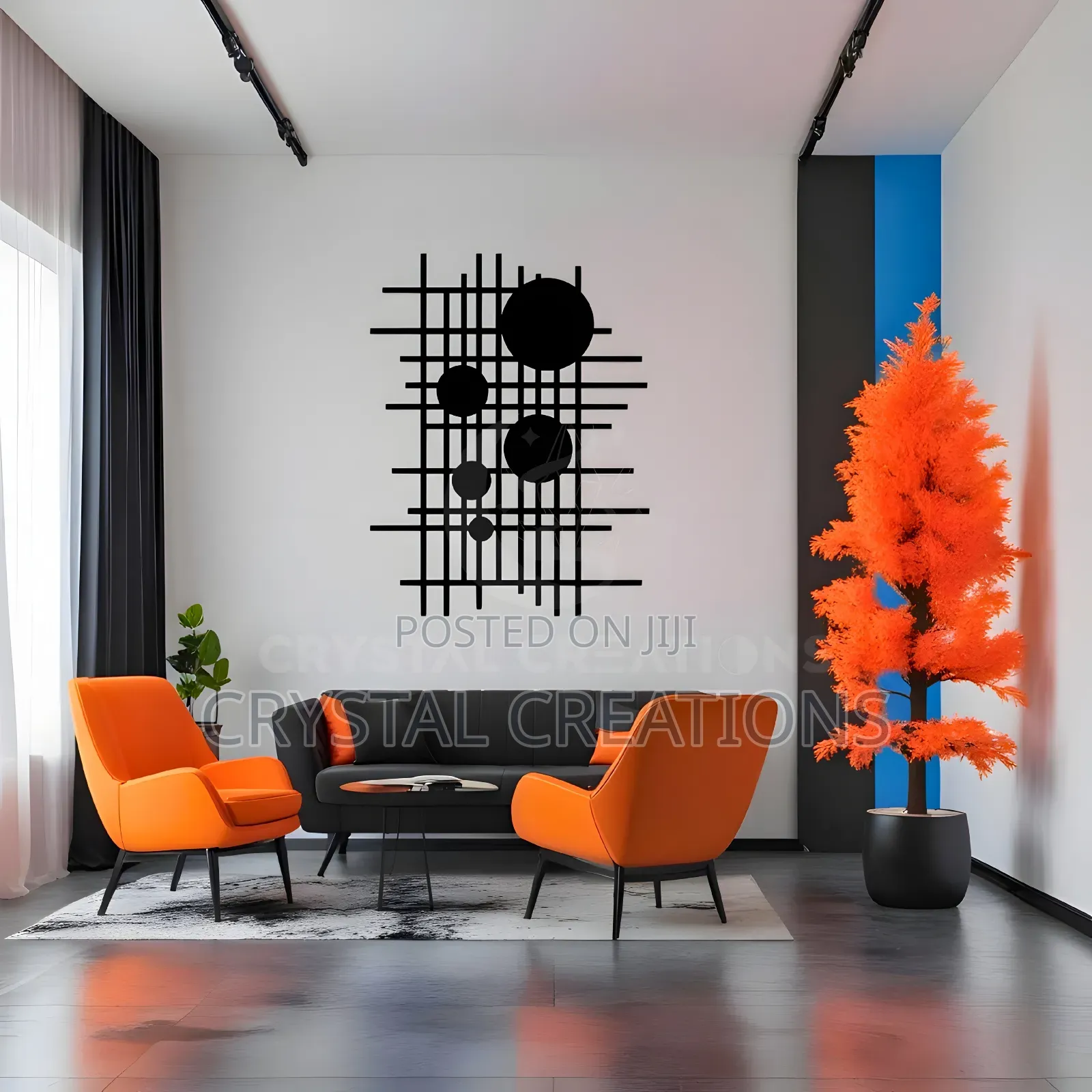 Lunar Grid Modern Orbit – Metal Wall Art