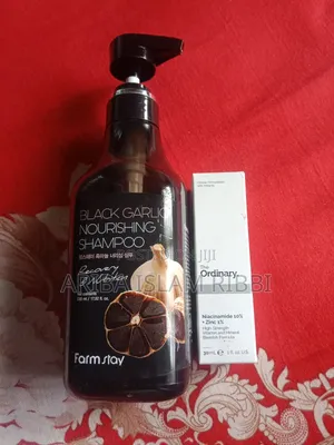 Black Garlic Nourishing Shampoo and the Ordinary Niacinamide