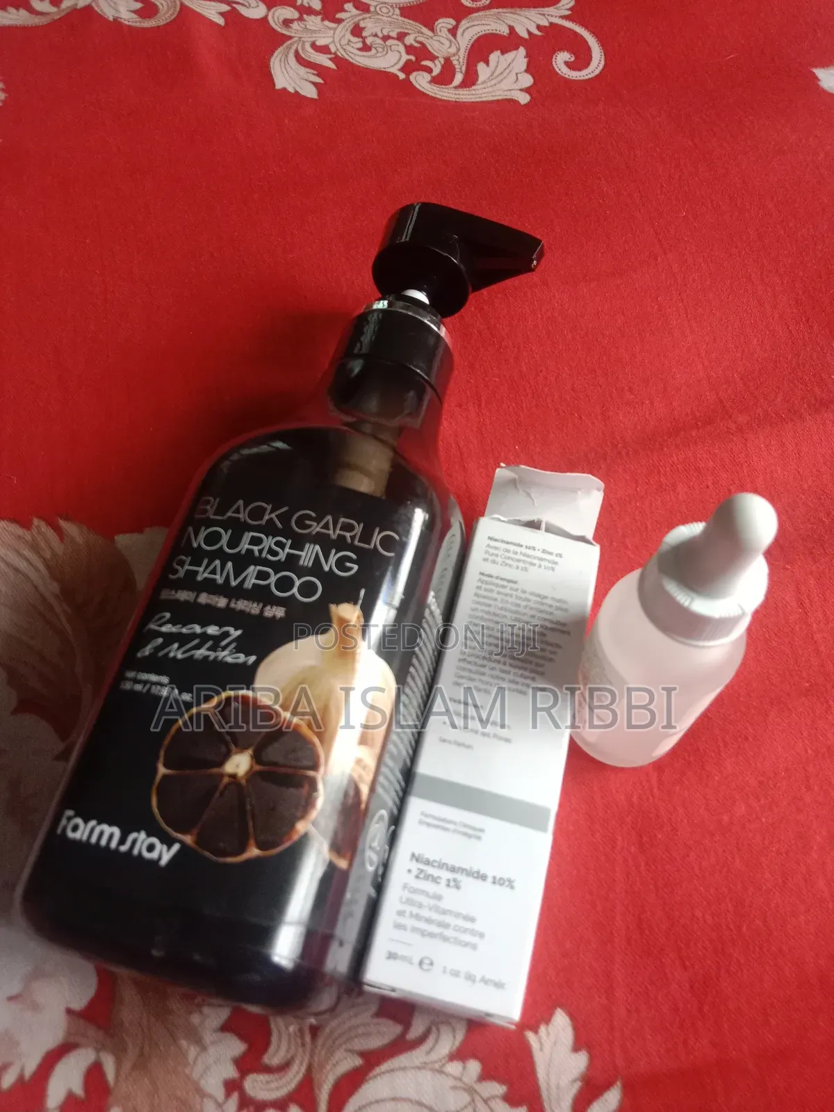 Black Garlic Nourishing Shampoo and the Ordinary Niacinamide