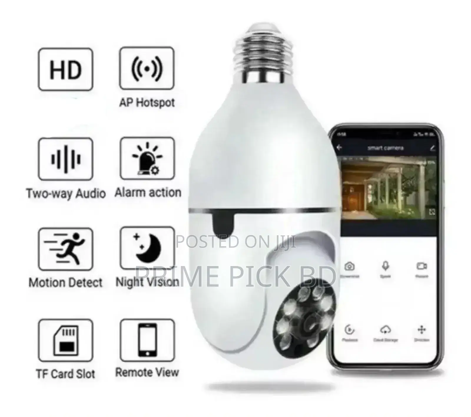 PTZ Bulb Wifi Camera 1mp/2mp