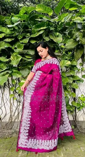 Half Silk Block Print Sharee