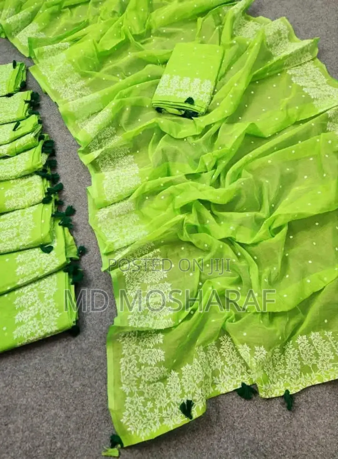 Half Silk Block Print Sharee