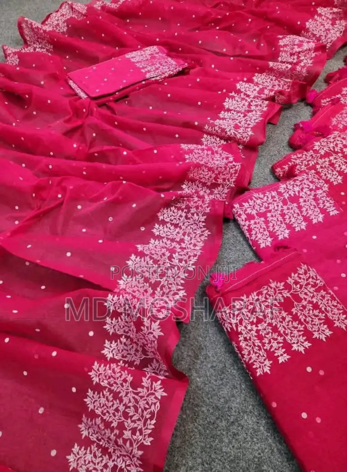 Half Silk Block Print Sharee