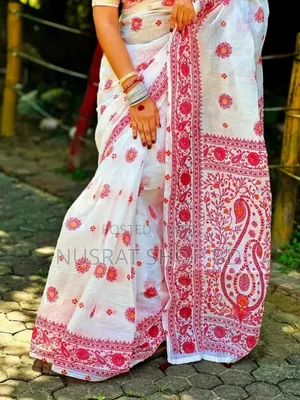 Half Silk Block Print Sharee