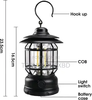 Photo - Vintage Handheld Camping Lamp – Retro Led Lantern With Stepless Dimmin