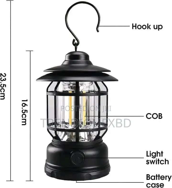 Vintage Handheld Camping Lamp – Retro Led Lantern With Stepless Dimmin