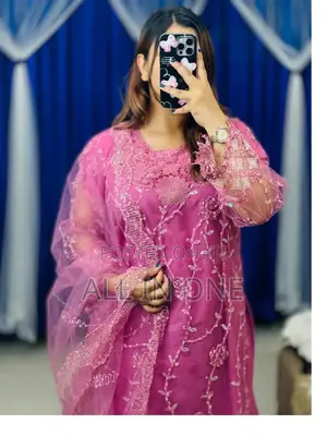 Photo - Pakistani Soft Net Sequence Three Piece Tryhtr HBR