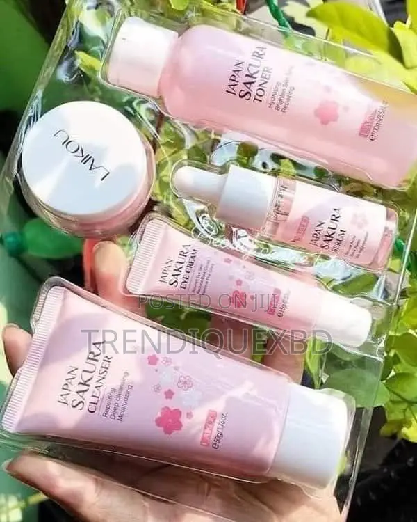 Laikou Japan Sakura Skin Care Set (5pcs) – Serum, Cream, Toner, Eye Cr