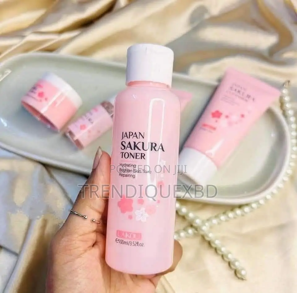Laikou Japan Sakura Skin Care Set (5pcs) – Serum, Cream, Toner, Eye Cr