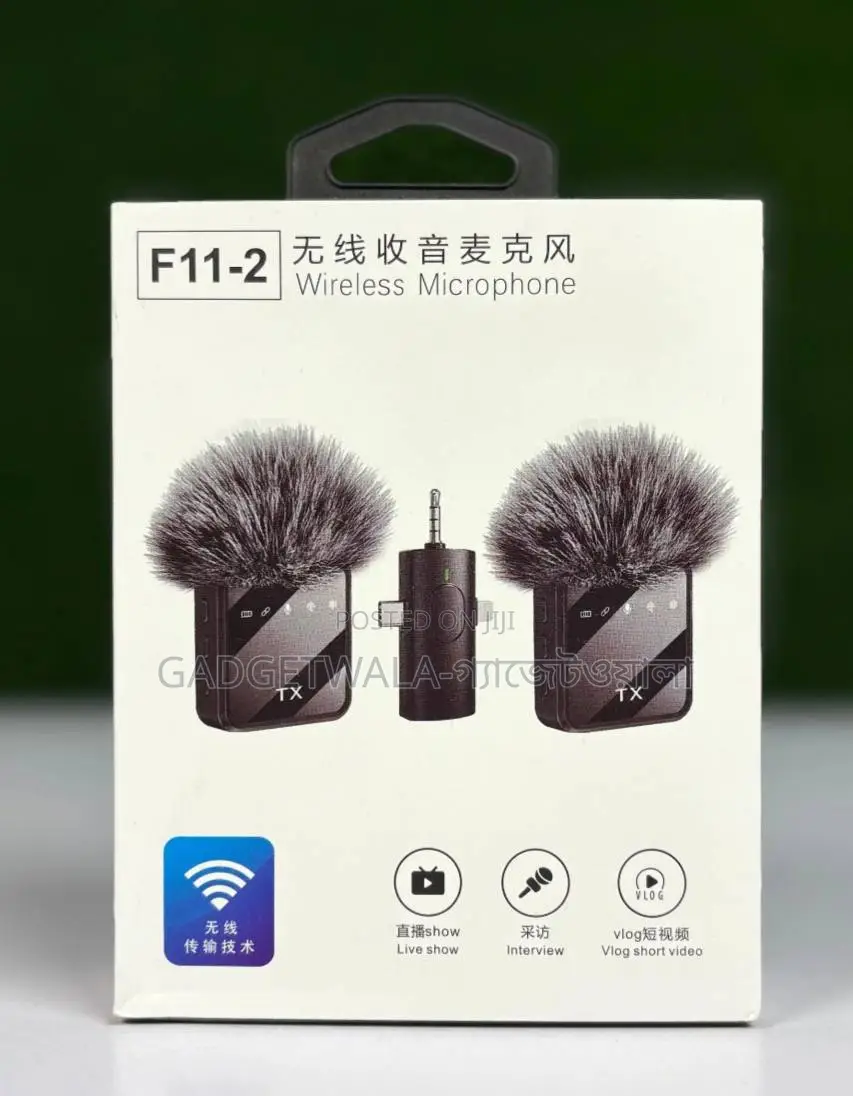 F11 2:1 Wireless Microphone for iPhone , Android and Camera